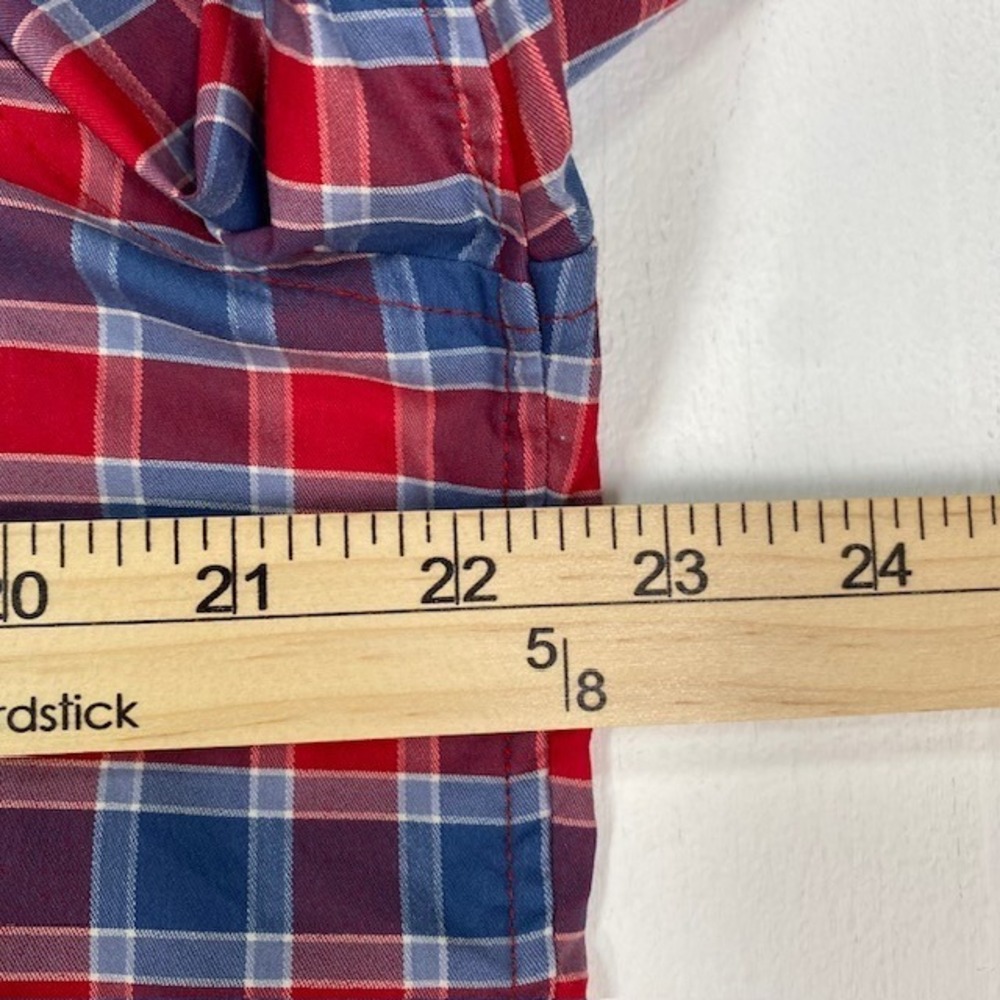 Vineyard Vines OTG On-The-Go Performance Plaid Shirt Mens Large Red Blue brrr - Picture 6 of 10